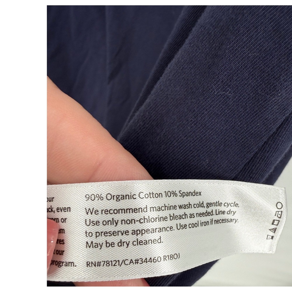 Eileen Fisher Dress Womens M Organic Cotton Minimalist Stretchy Basic Neutral - Picture 6 of 6